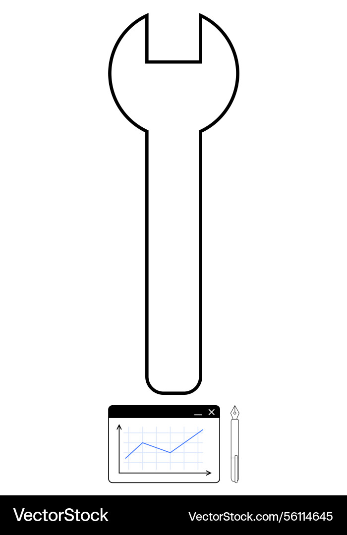 Tool and graph interface for productivity Tool and graph interface for productivity Vector Image
