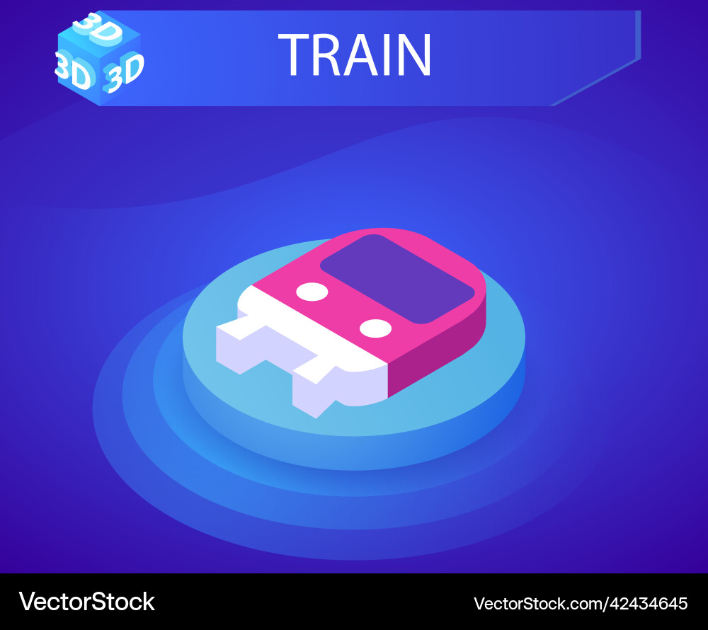 Train isometric design icon web 3d colorful Train isometric design icon web 3d colorful vector image