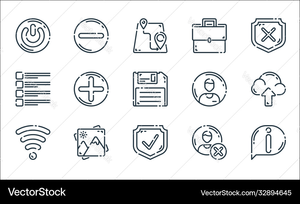 User interface line icons linear set quality User interface line icons linear set quality vector image