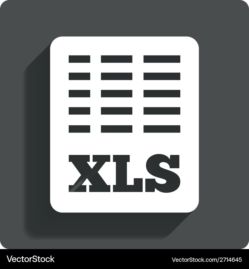 XLS Download Button Icon vector image
