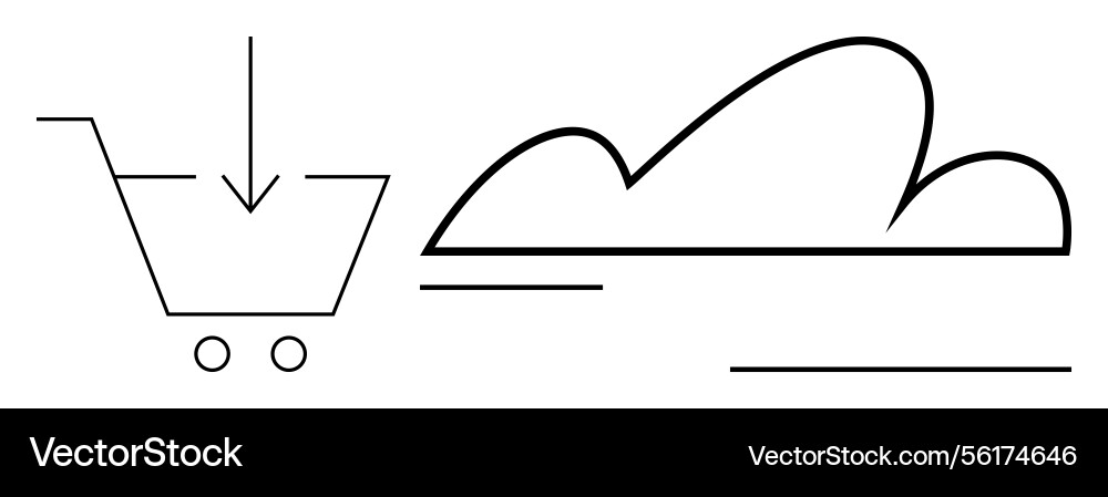 Cloud-based shopping cart with data Vector Image