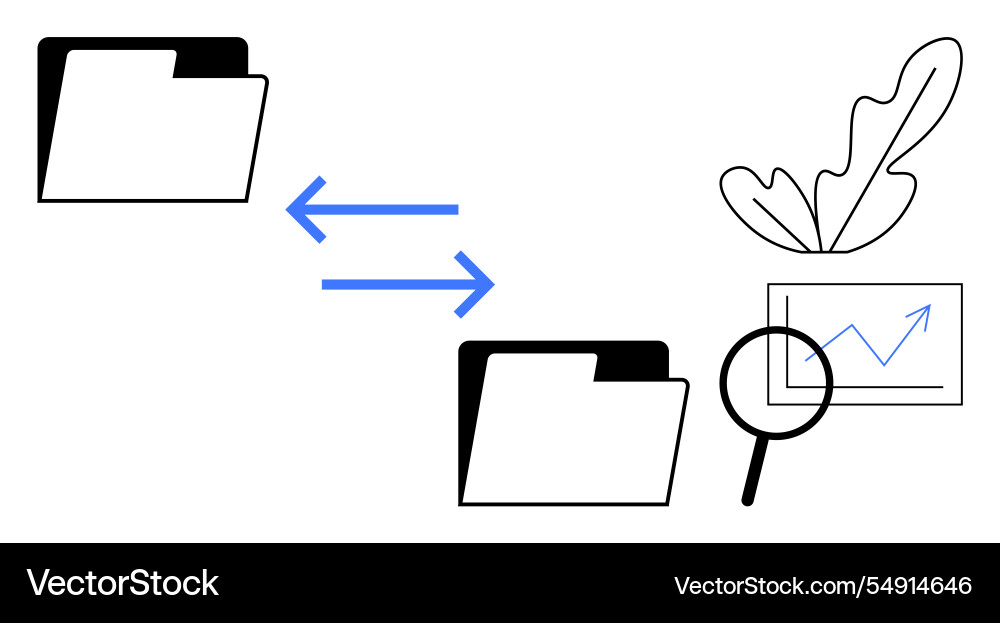 Data transfer and analysis - visualizing business Data transfer and analysis - visualizing business vector image
