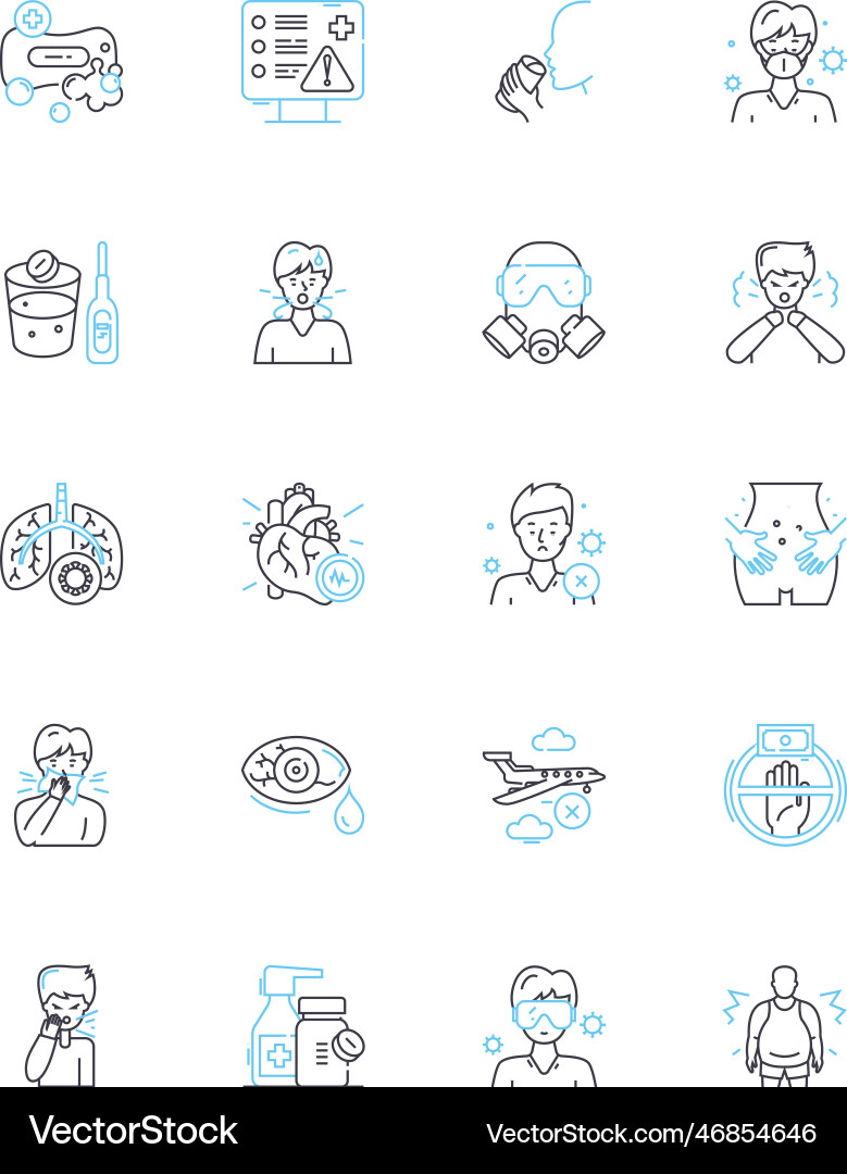 Internet security linear icons set encryption Internet security linear icons set encryption vector image