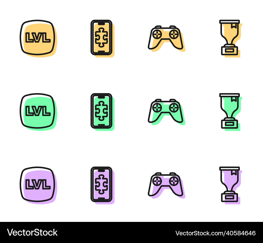 Linienspiel-Controller oder Joystick-Level einstellen Linienspiel-Controller oder Joystick-Level einstellen vektorbild