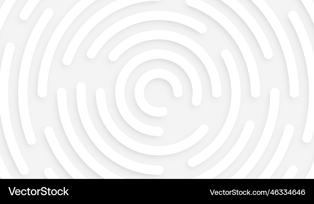 Minimal white background with 3d circular pattern vector image