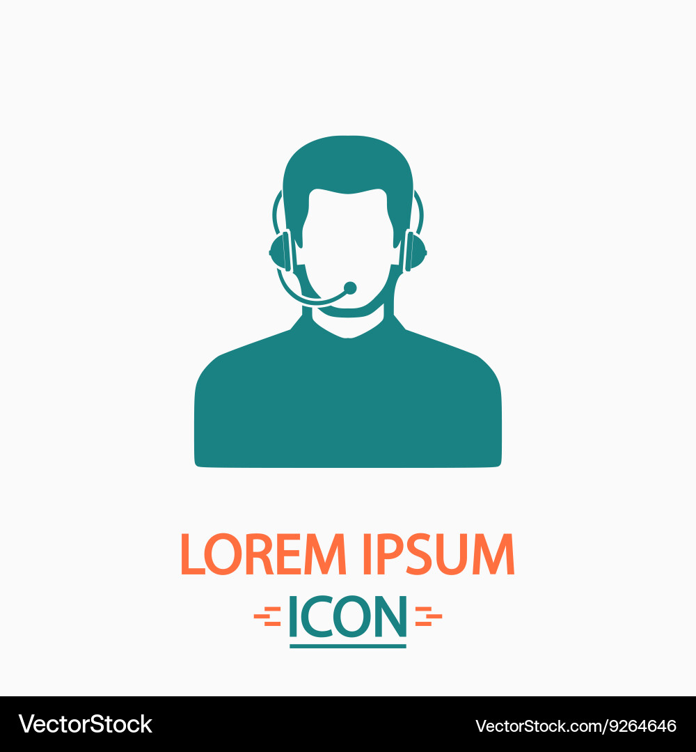 Operator computer symbol vector image