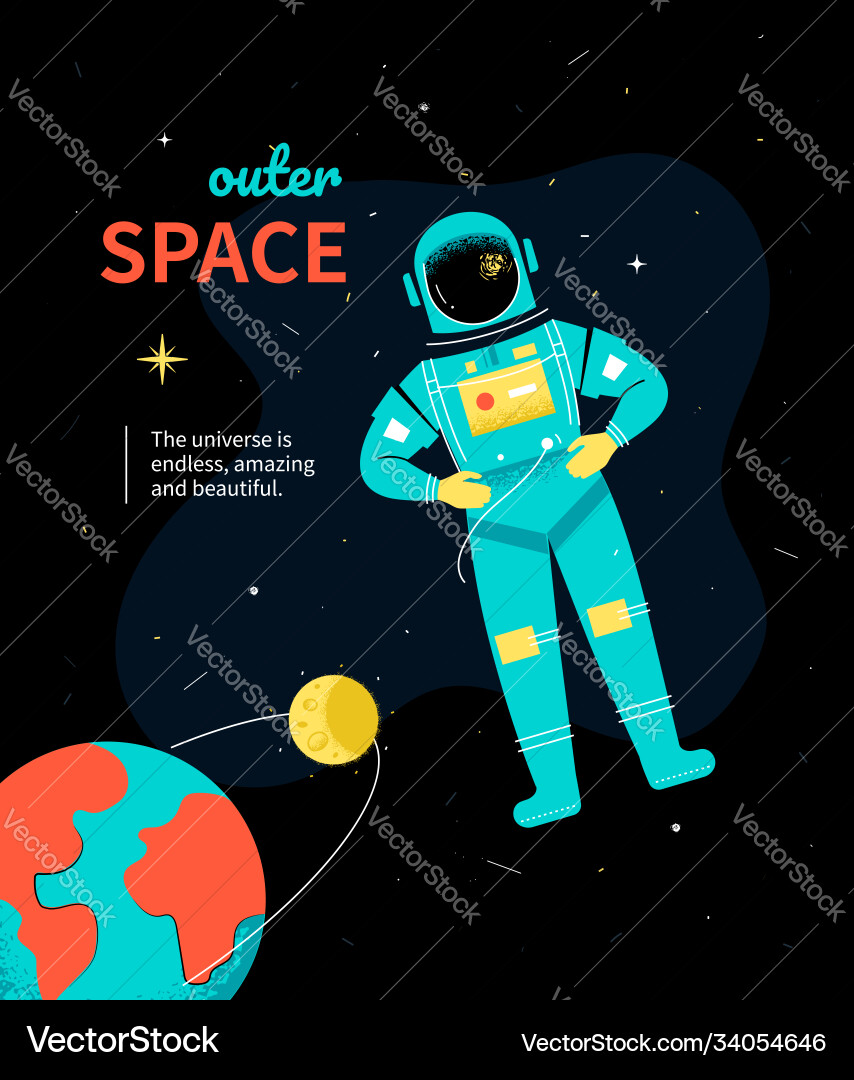 Outer space - colorful flat design style Outer space - colorful flat design style vector image