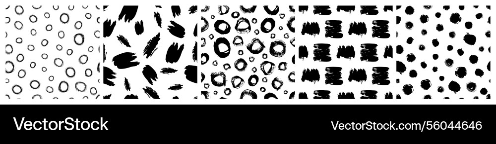 Set of seamless patterns with scribble smears Set of seamless patterns with scribble smears Vector Image