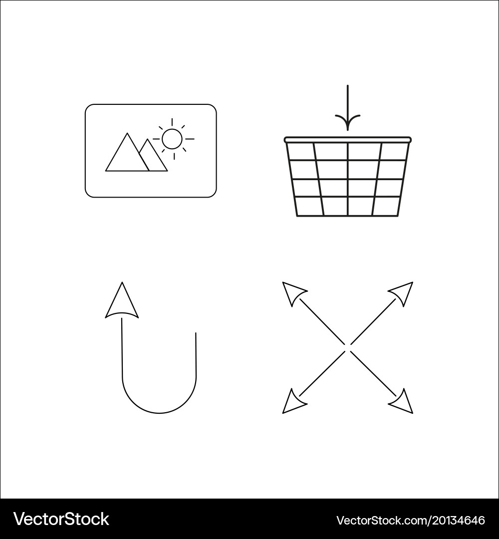 Web simple linear icon setsimple outline icons vector image