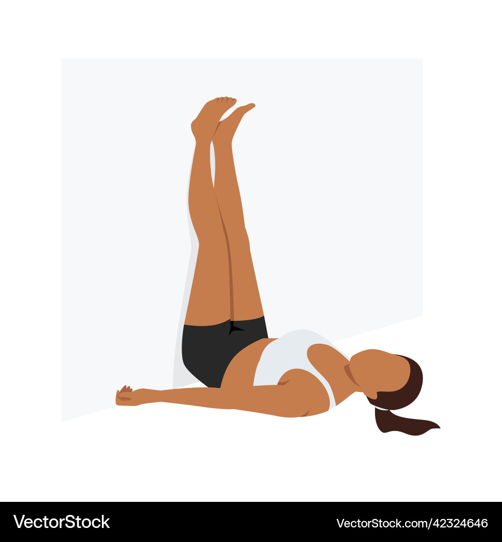 Woman doing legs up the wall pose viparita karani Woman doing legs up the wall pose viparita karani vector image