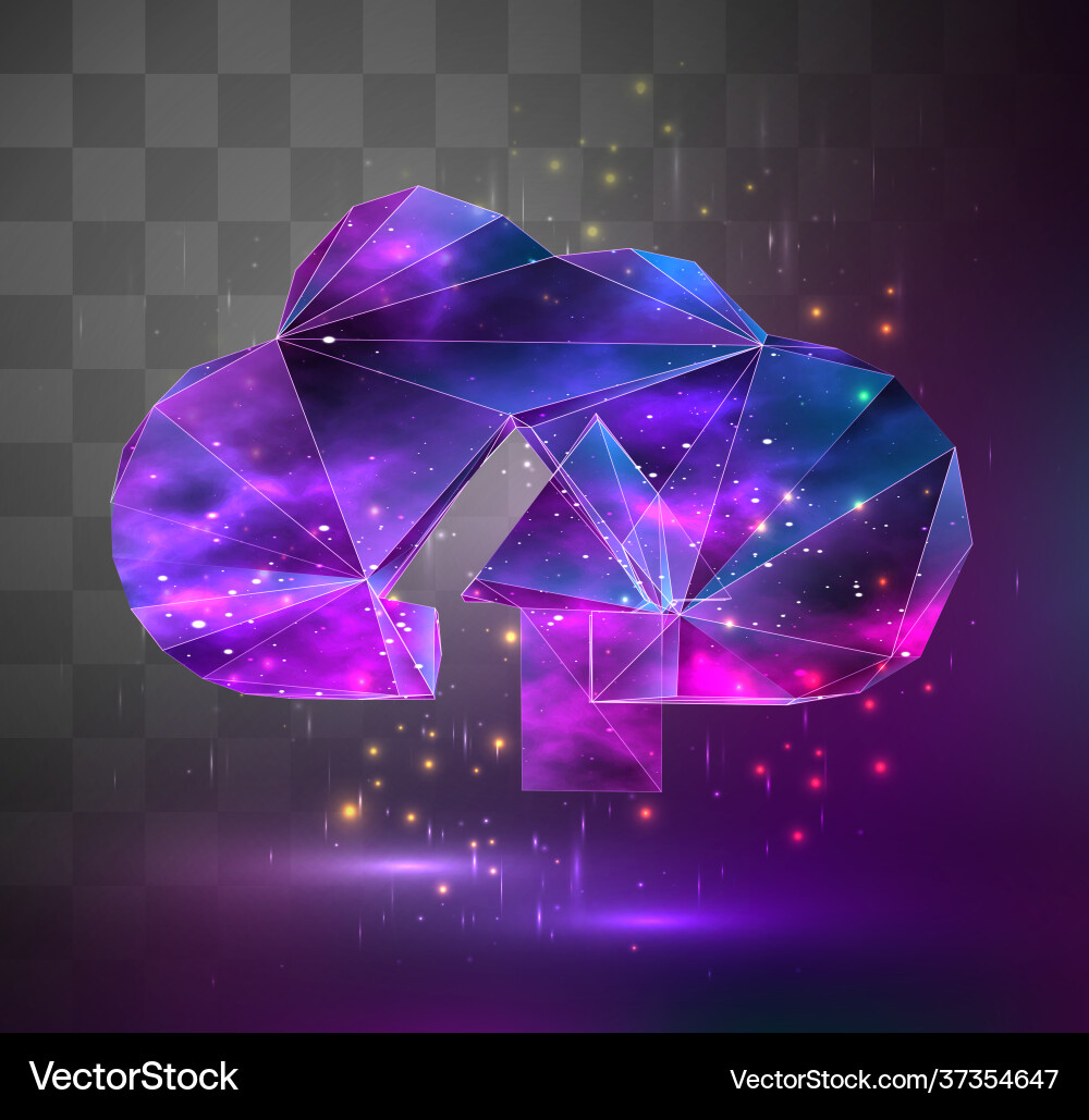 3d object on square mosaic background space Vector Image