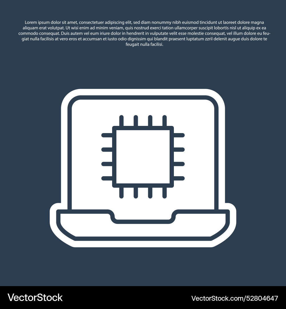 Blue line computer processor with microcircuits Blue line computer processor with microcircuits vector image