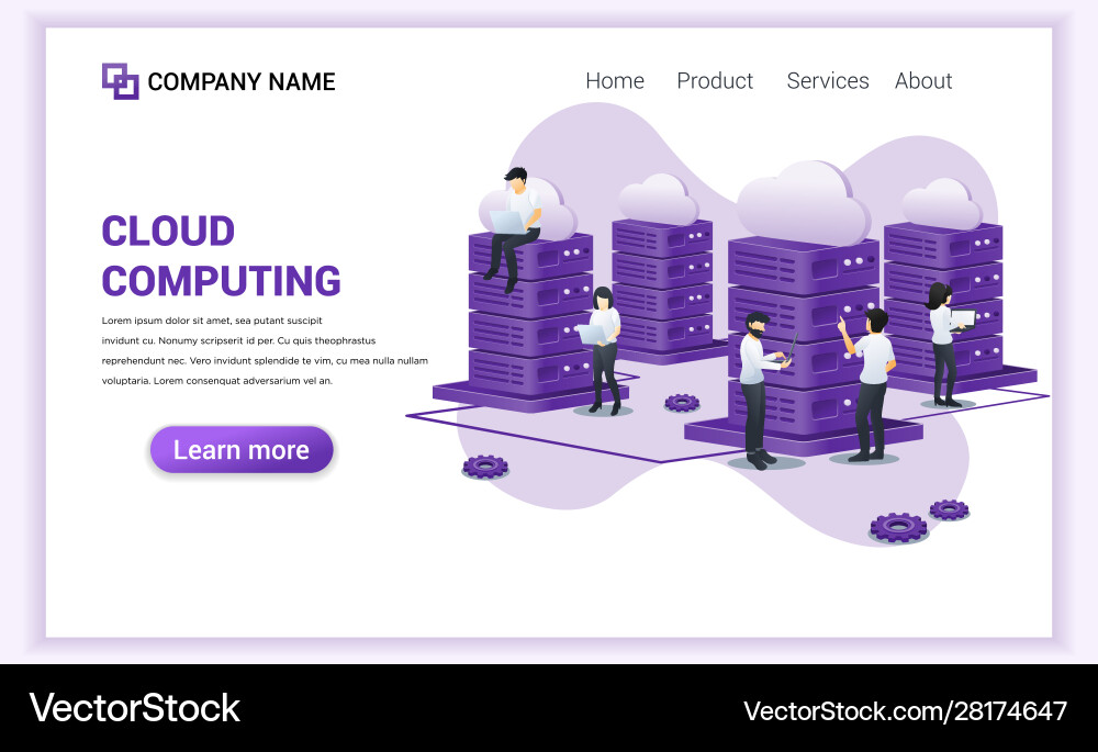Cloud computing concept digital storage data vector image