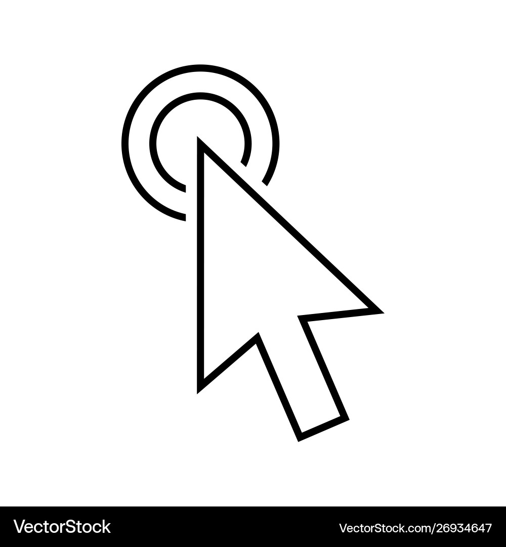 Computer mouse click cursor gray arrow icon Computer mouse click cursor gray arrow icon Vector Image