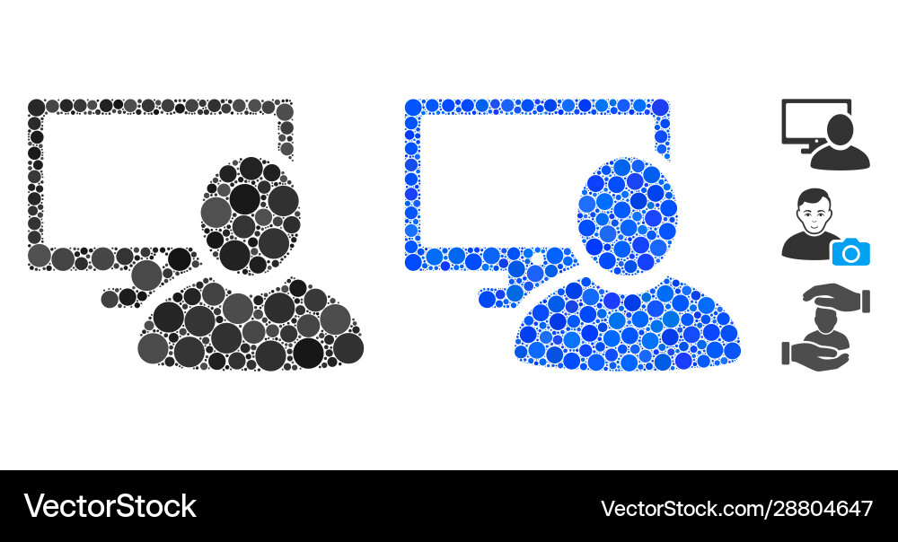 Computer user composition icon spheric items Computer user composition icon spheric items vector image