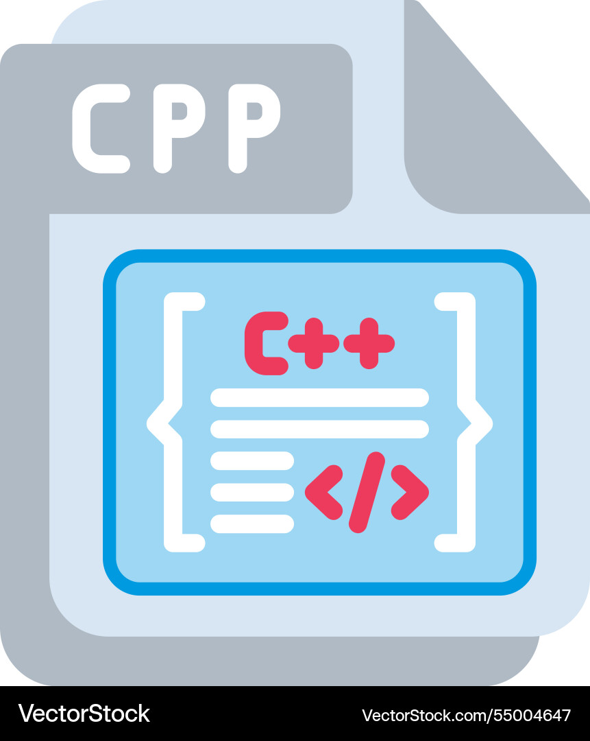 Cpp flat icon design vector image