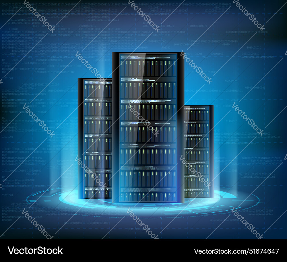 Data Center Server Network vector image