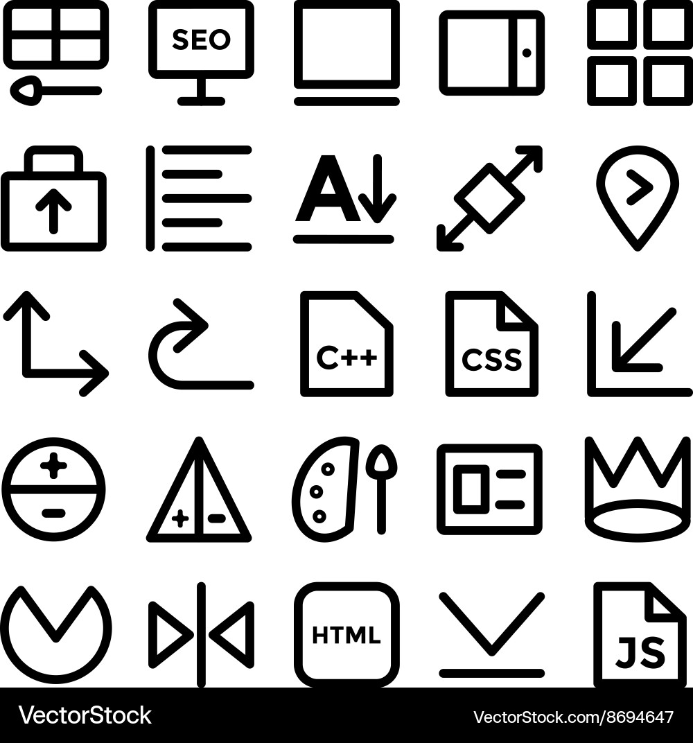 Design and development icons 11 Vector Image