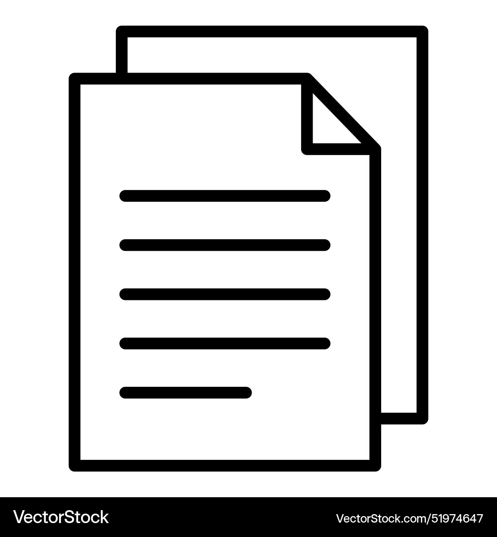 Document file paper icon in thin line style vector image