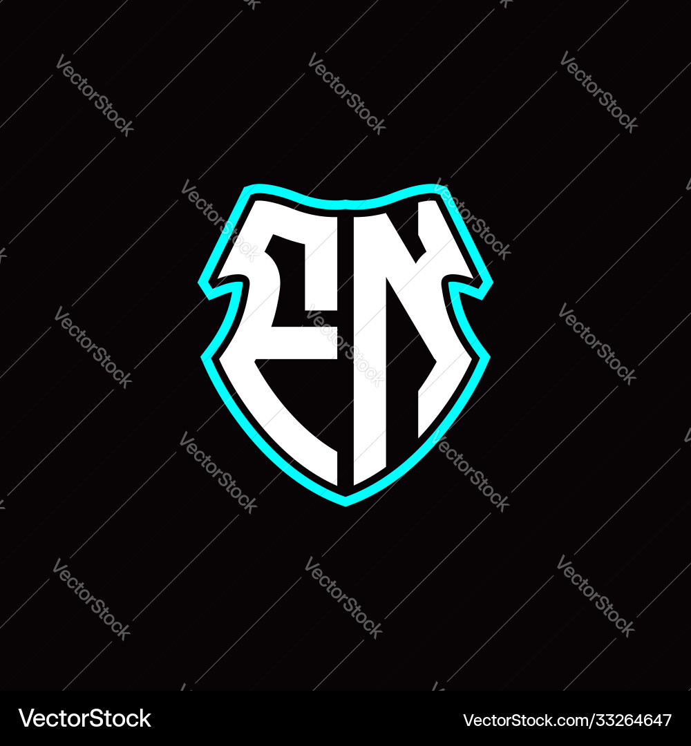 F n initial logo design with a shield shape F n initial logo design with a shield shape Vector Image