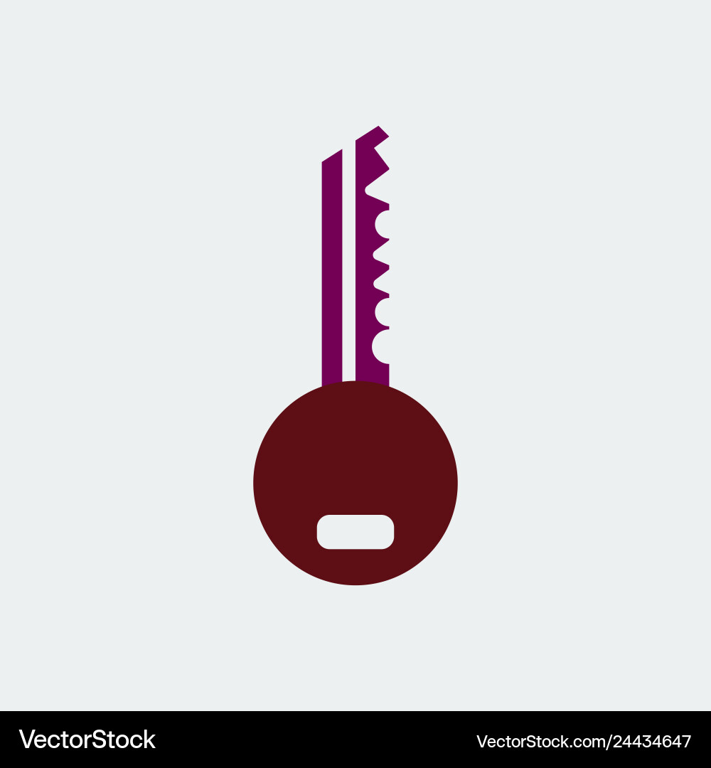 Flat line key iconfor web design Vector Image