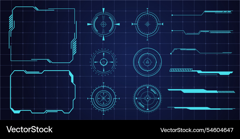 Futuristic hud frames borders text box target Futuristic hud frames borders text box target vector image