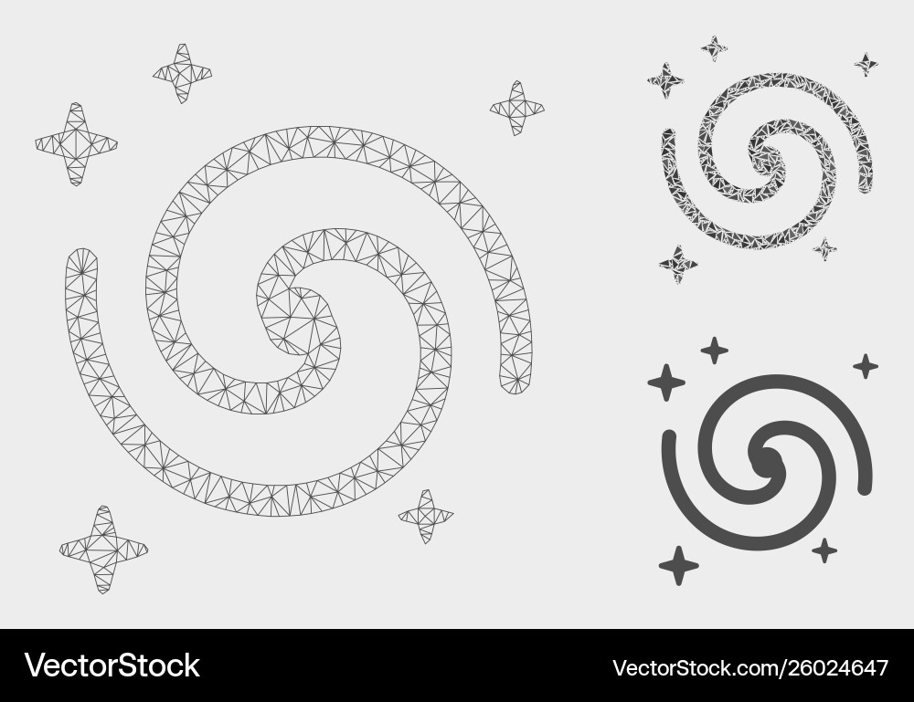 Galaxy mesh 2d model and triangle mosaic Vector Image