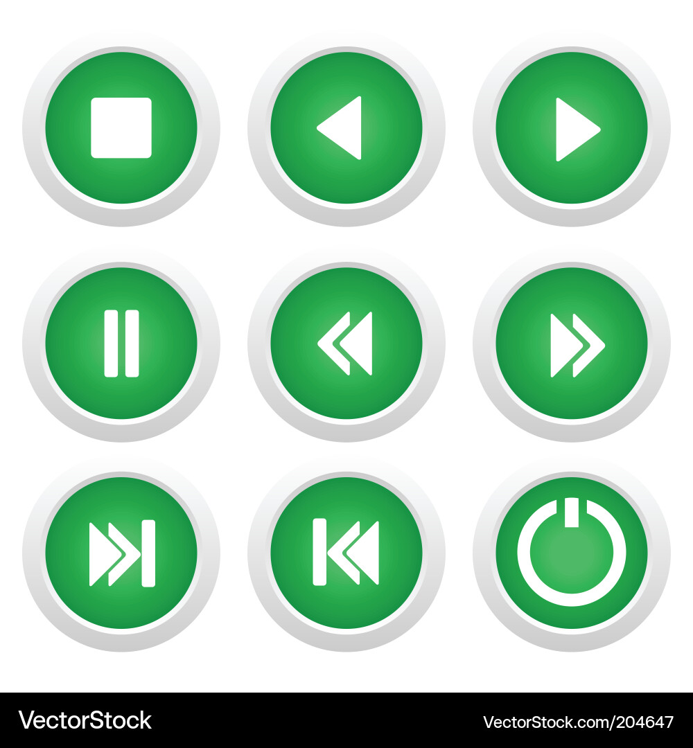 Music buttons set Vector Image