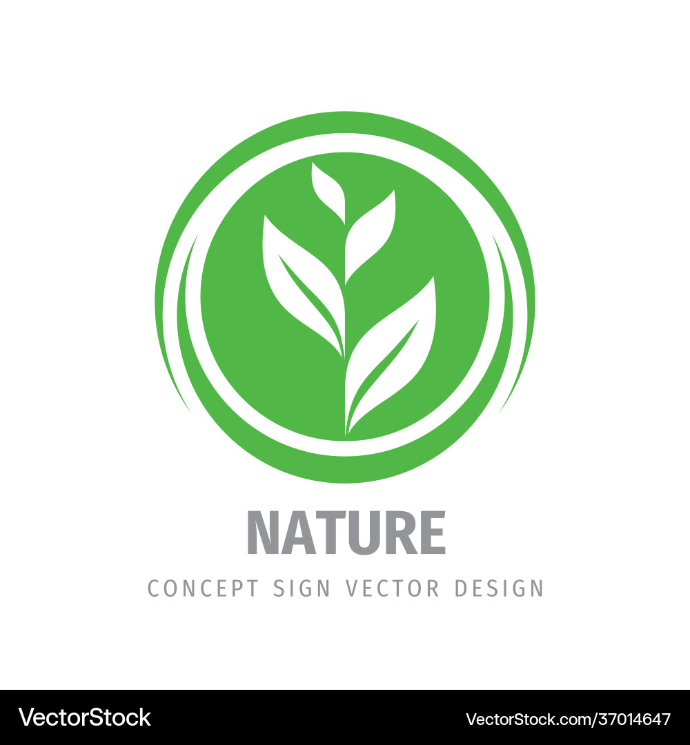 Naturgrün Blätter Konzept Logo Design Bio Naturgrün Blätter Konzept Logo Design Bio vektorbild