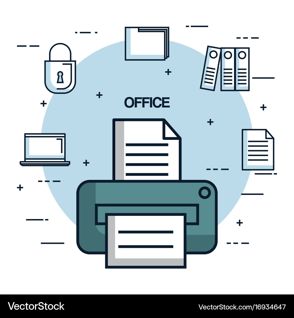 Office printer paper document copy work object Vector Image