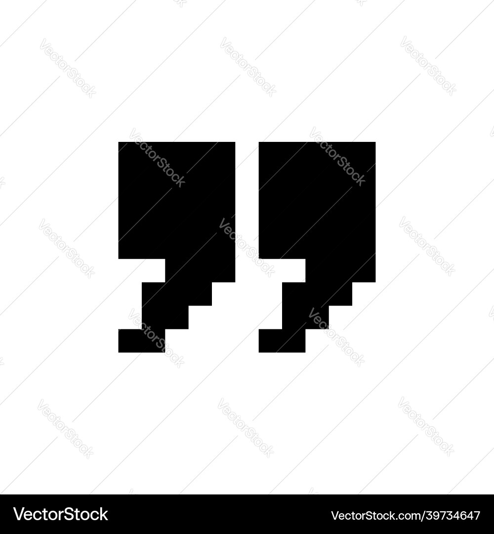 Pixel 8 bit black brackets icon isolated object Pixel 8 bit black brackets icon isolated object Vector Image