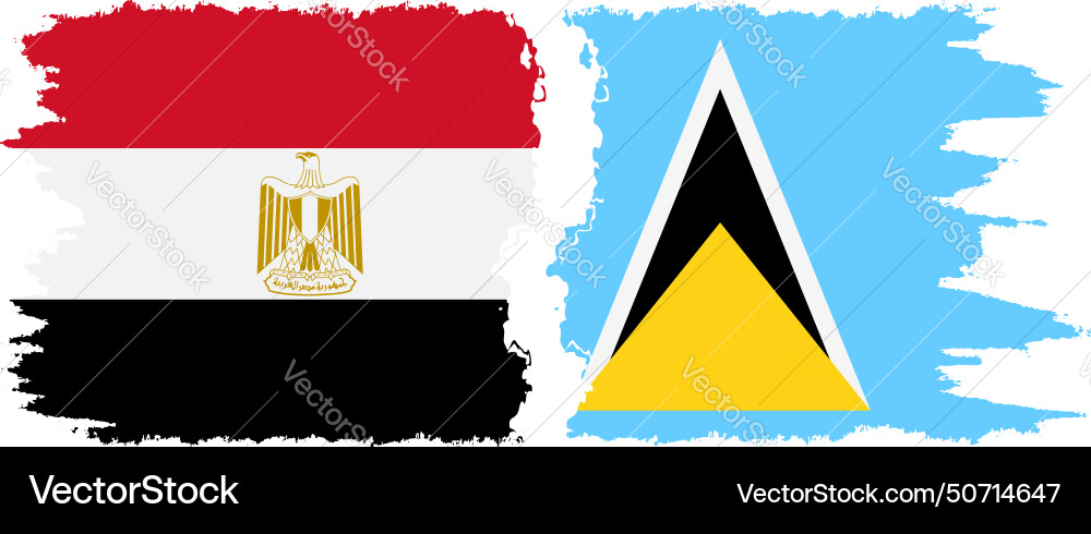 Saint lucia und ägypt grunge flags verbindung Saint lucia und ägypt grunge flags verbindung vektorbild