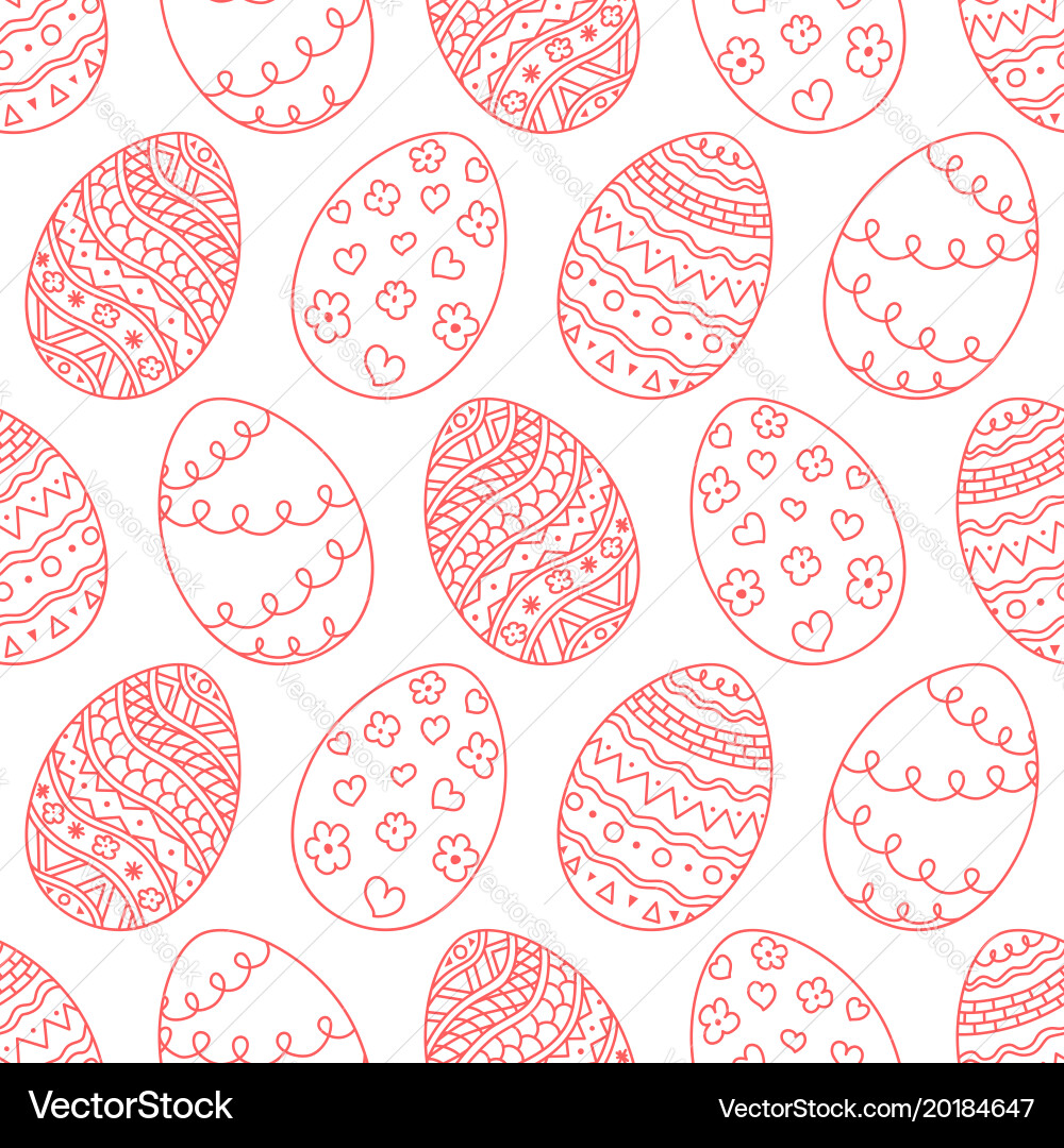 Seamless simple pattern with red easter egg vector image