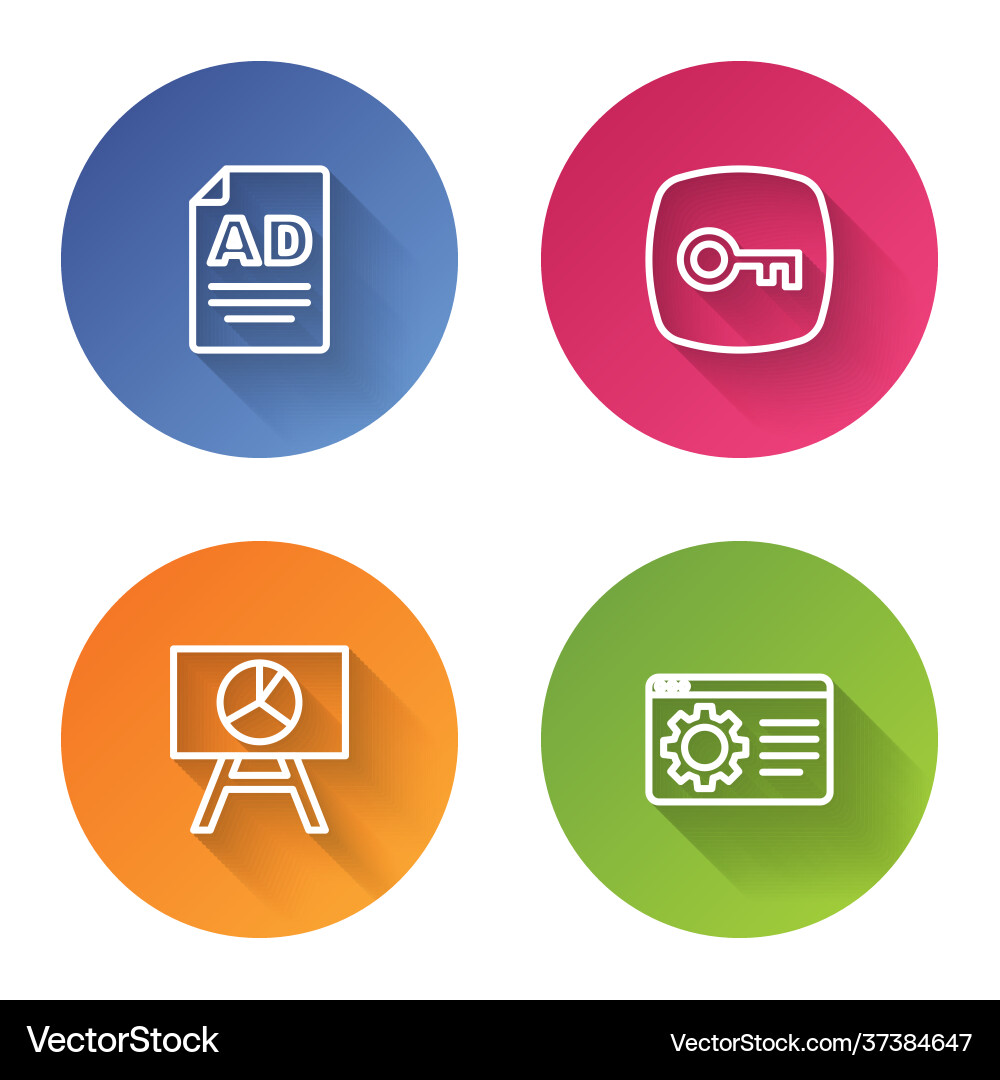 Set line advertising key board with graph chart Set line advertising key board with graph chart vector image