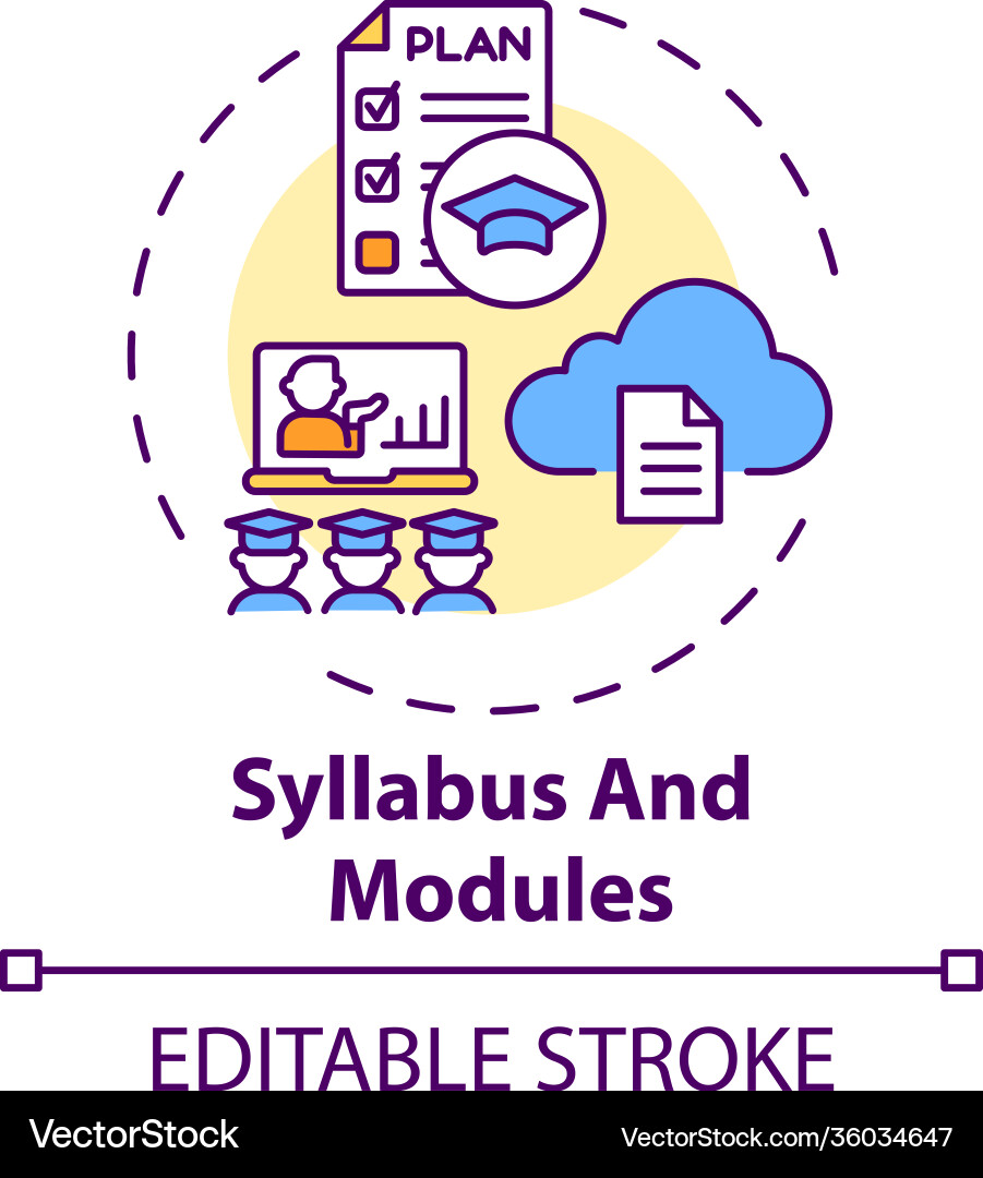 Syllabus and modules concept icon Syllabus and modules concept icon vector image