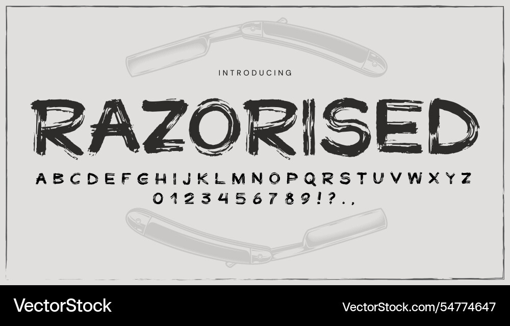 Unique typography design featuring razor elements Unique typography design featuring razor elements vector image