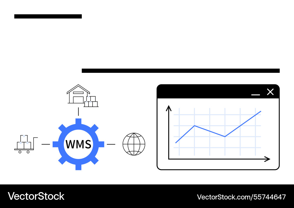 Warehouse management system with analytics Warehouse management system with analytics vector image