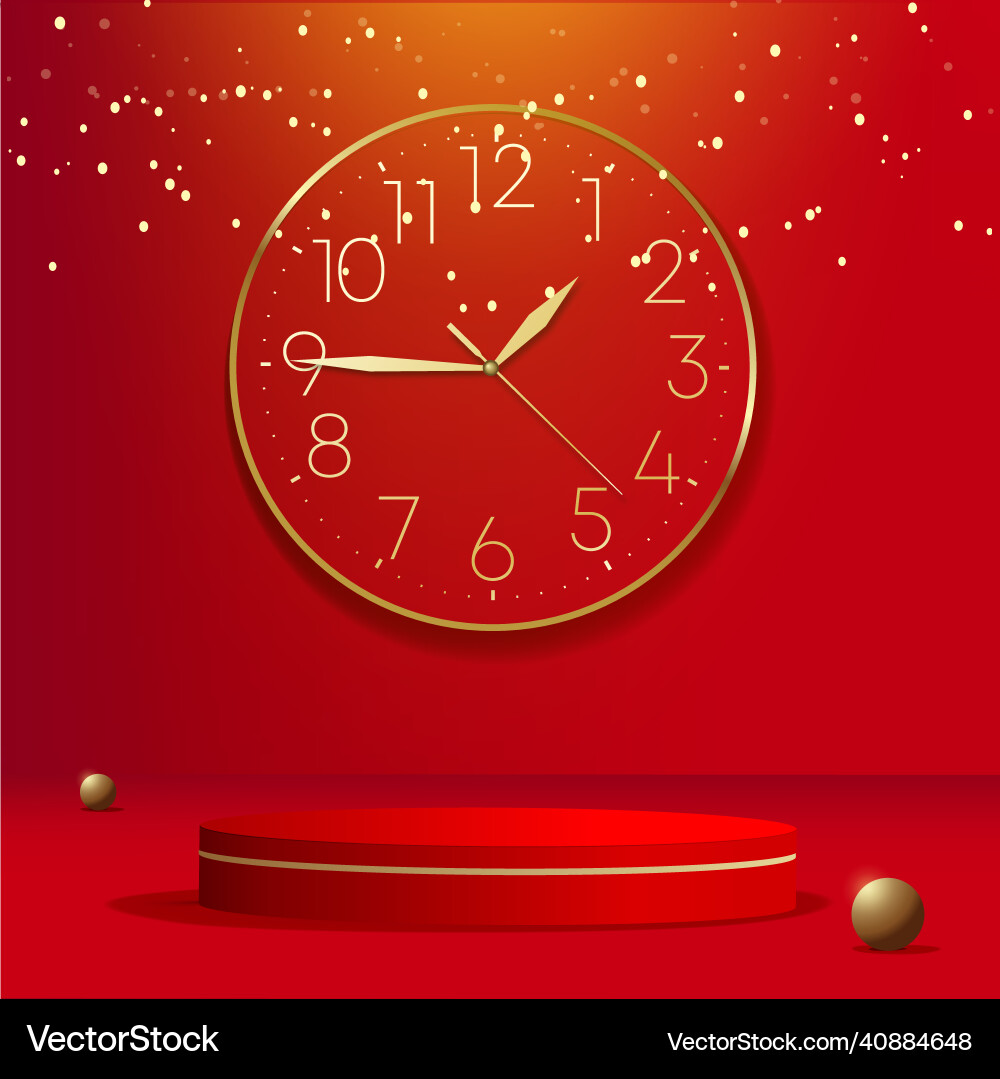 Abstract background with red color geometric 3d Vector Image