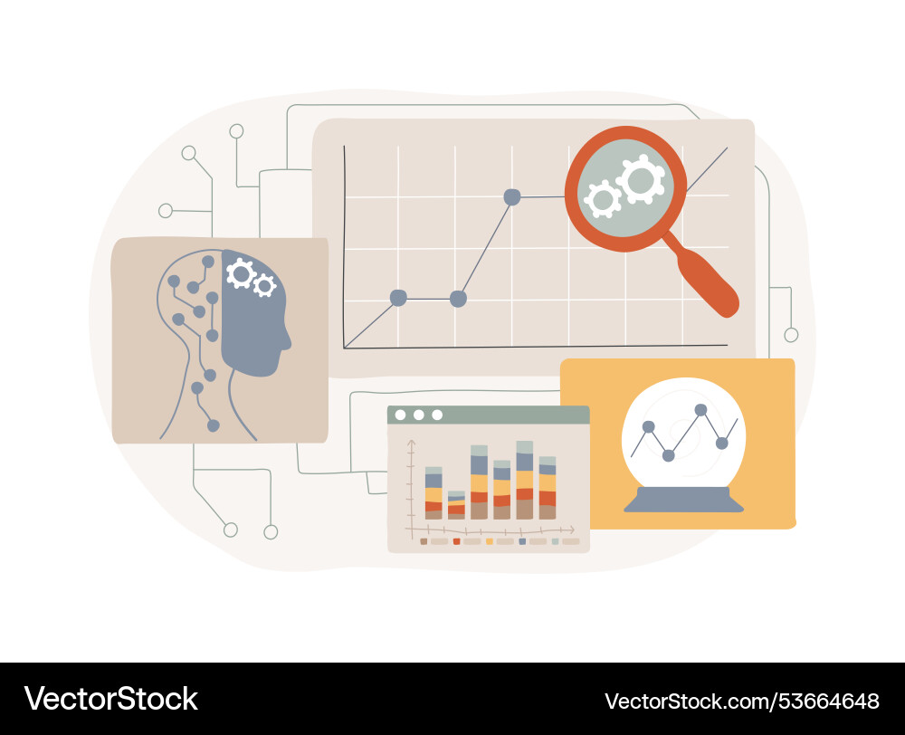 Ai-generated predictive insights abstract concept Ai-generated predictive insights abstract concept vector image