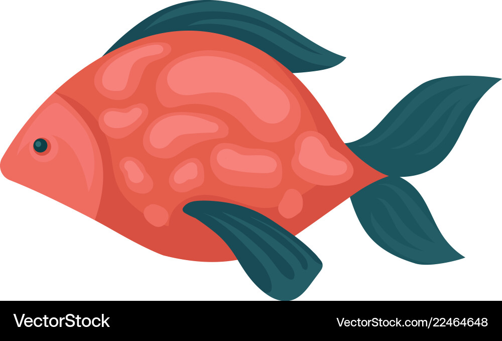 Aquarium Fisch mit roten gefleckten Körper und blauen Flossen Aquarium Fisch mit roten gefleckten Körper und blauen Flossen vektorbild
