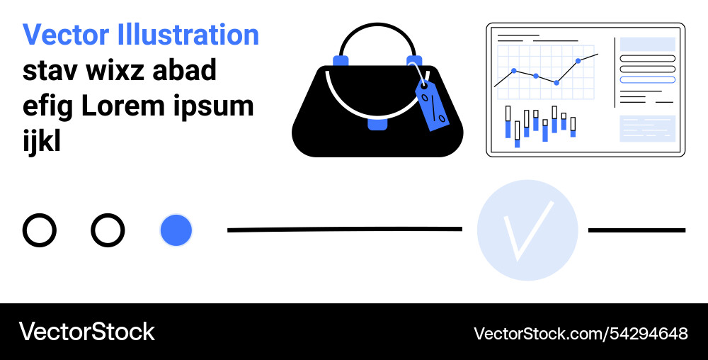 Black handbag business analytics and ui elements Vector Image