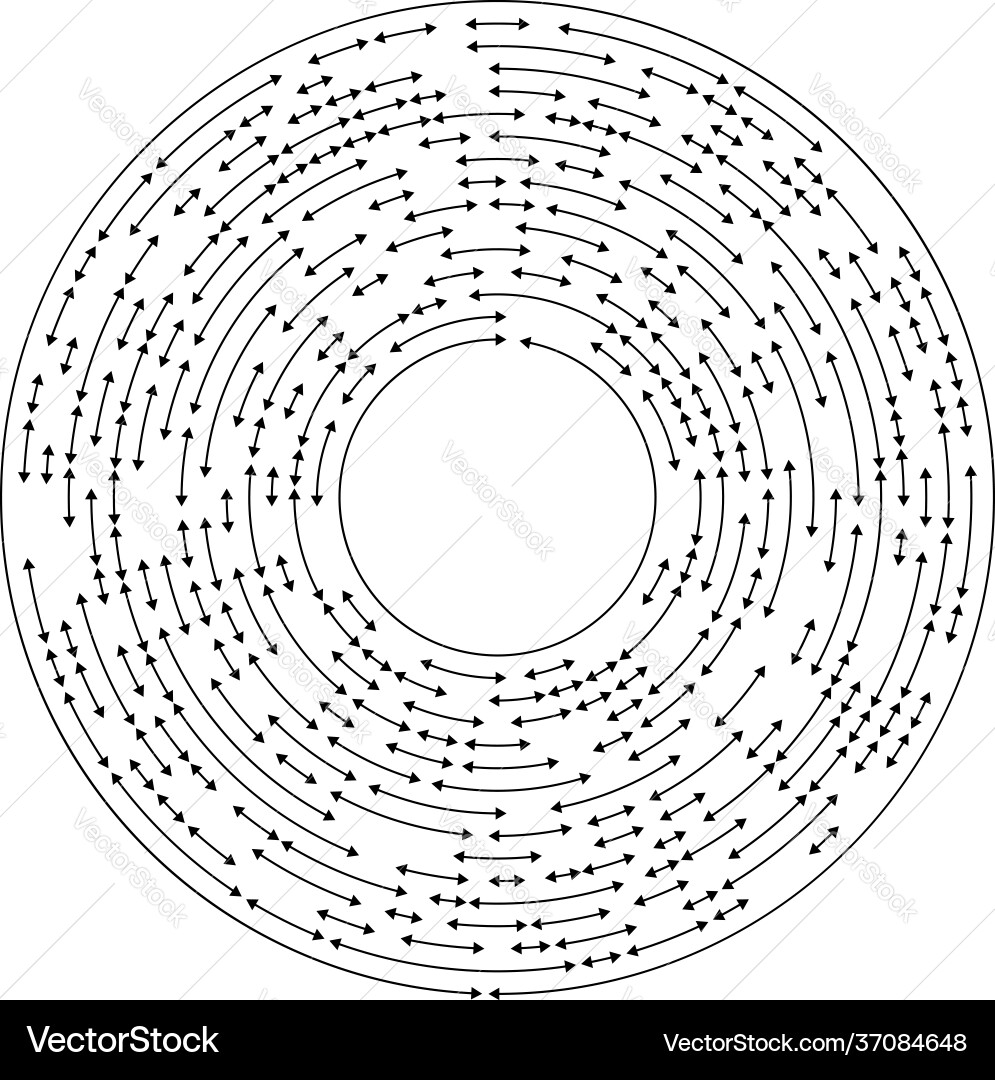 Circular concentric arrows in opposite direction Vector Image