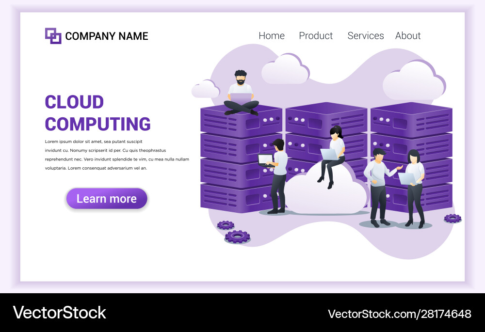 Cloud computing concept digital storage data Vector Image