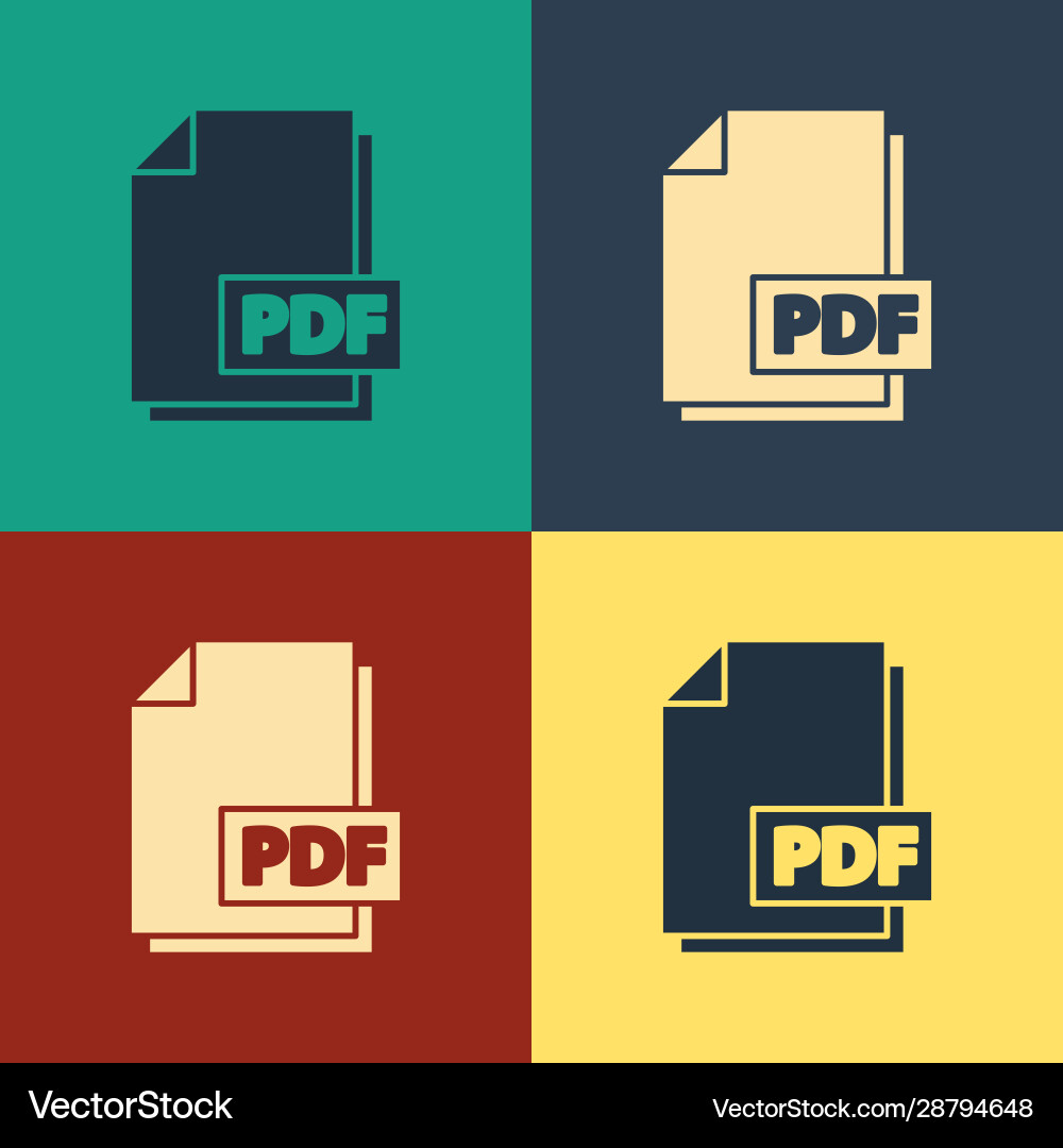 Color pdf file document download button icon Color pdf file document download button icon vector image