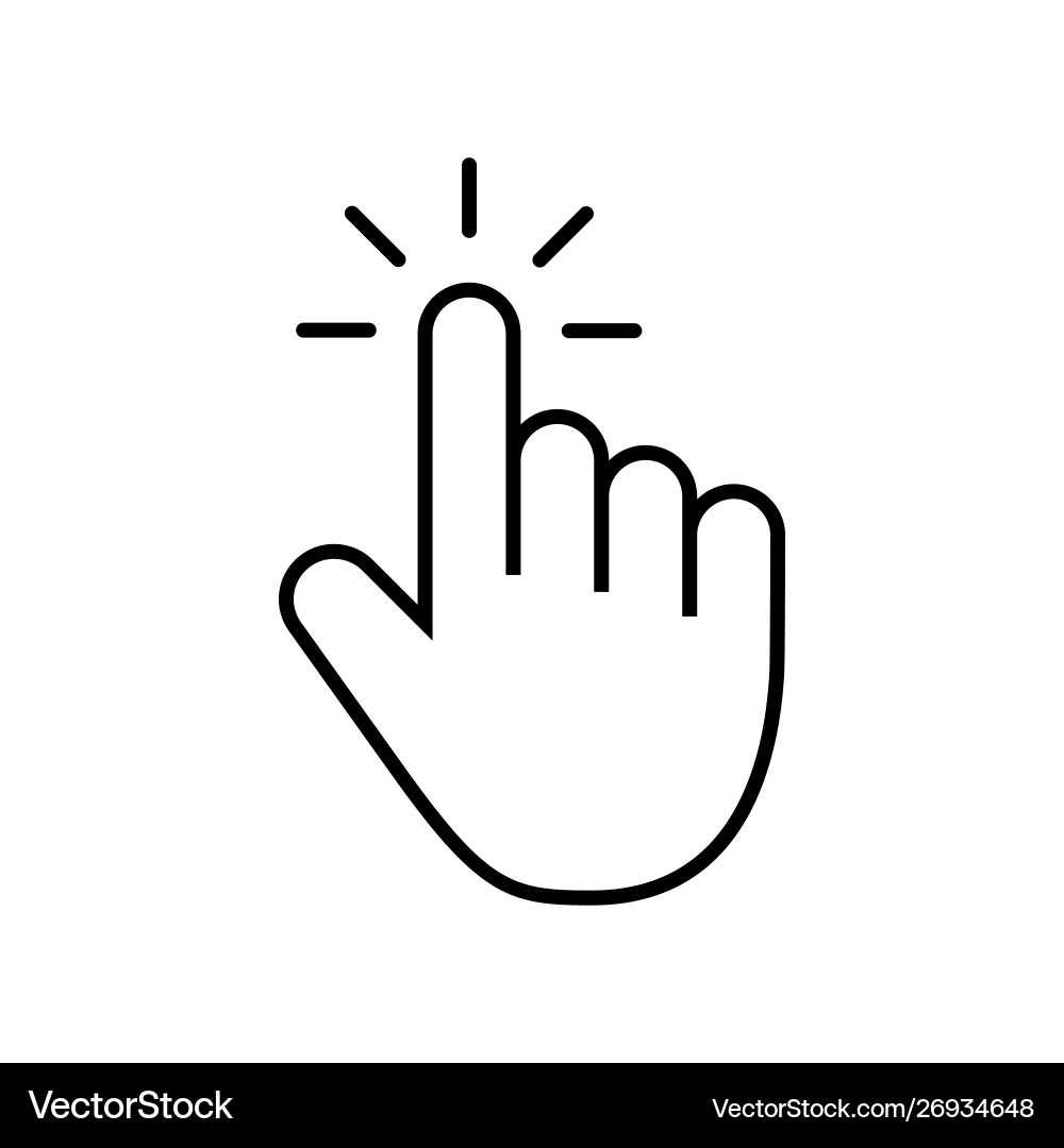 Computer mouse click cursor gray arrow icon Vector Image