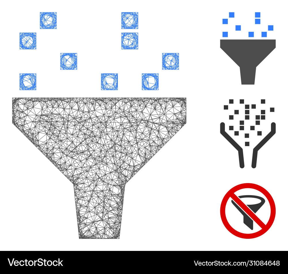 Data filter polygonal web mesh Vector Image