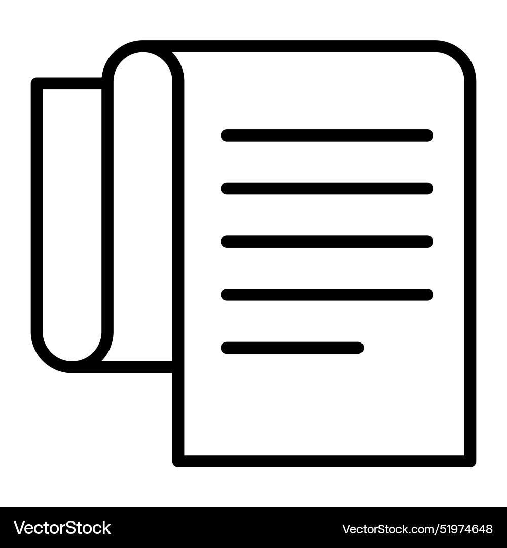 Document file paper icon in thin line style vector image