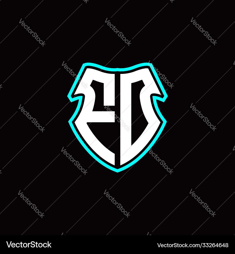 F o initial logo design with a shield shape F o initial logo design with a shield shape Vector Image