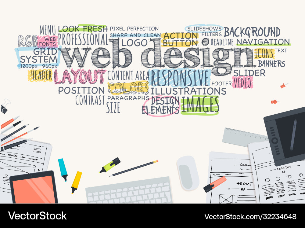Flat design concept for website development Flat design concept for website development vector image