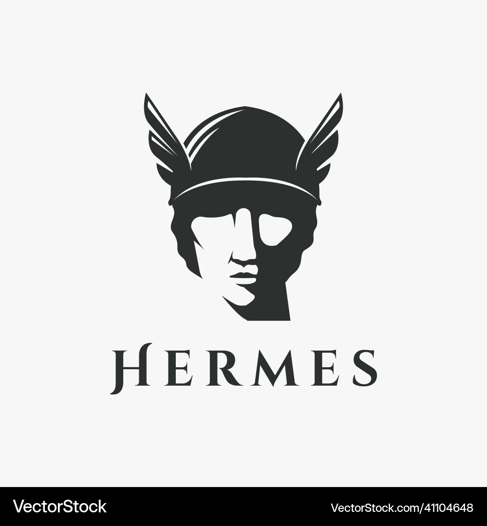Hermes God Head Logo Icon Vector Image